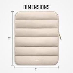 Vandel nwt puffy computer case cream color